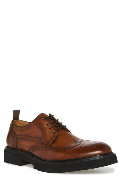 Steve Madden Emeri Wingtip Derby In Tan/ Tan