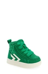 Billy Footwear Kids' Classic Lace High Top Sneaker In Green/ White