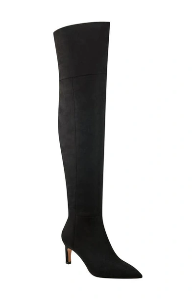 Marc Fisher Ltd Qulie Pointed Toe Over The Knee Boot In Black Suede