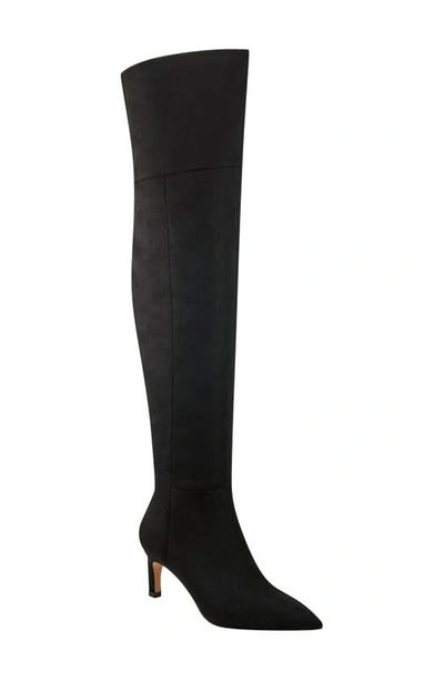 Marc Fisher Ltd Qulie Pointed Toe Over The Knee Boot In Black/black