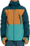 Quiksilver Sycamore Waterproof Snow Jacket In Majolica Blue