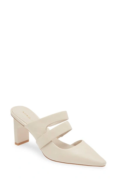 Koko + Palenki Century Pointed Toe Mule In Beige Leather