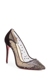 Christian Louboutin Follies Strass Pointy Toe Pump In Crystal