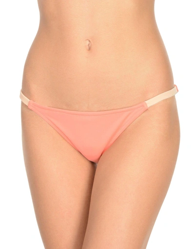 Solid & Striped Bikini Bottoms In Coral