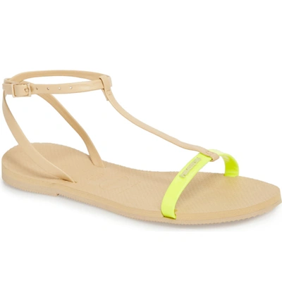 Havaianas You Belize T-strap Sandal In Pollen Yellow