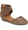 Gentle Souls By Kenneth Cole 'noa' Elastic Strap D'orsay Sandal In Cocoa Metallic Leather