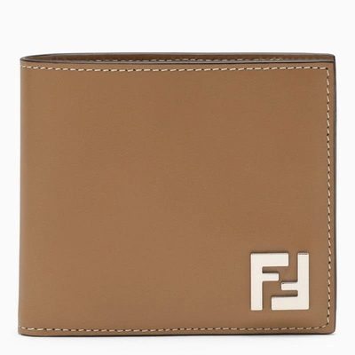 Fendi Sand Bi-fold Wallet With Logo Men In Cream
