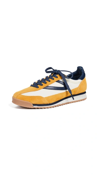 Tretorn Women's Rawlins Leather & Suede Lace Up Sneakers In Lemon/ice/night
