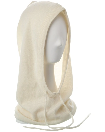 Phenix Jersey Drawstring Cashmere Hood In White