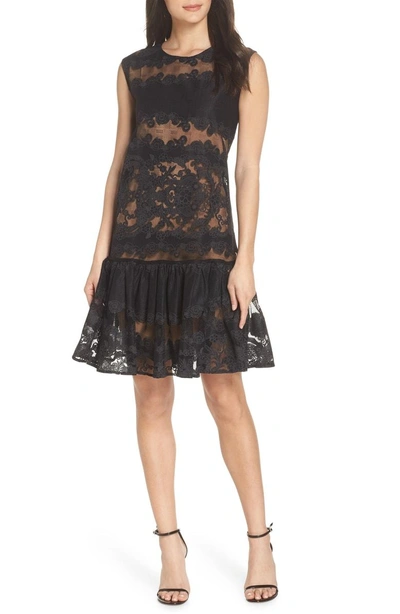 Bronx And Banco Bettina Ruffle Lace Dress In Black