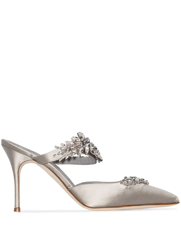 manolo blahnik embellished mule