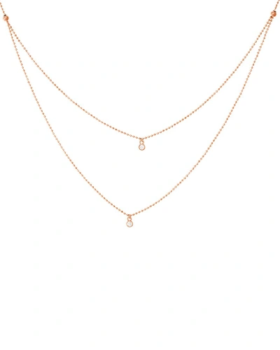 Pure Gold 14k Rose Gold 0.06 Ct. Tw. Diamond Necklace