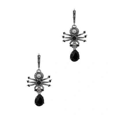 Alexander Mcqueen Swarovski Crystal-embellished Spider Earrings In Silver