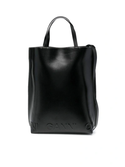 Ganni Leather Bag In Black
