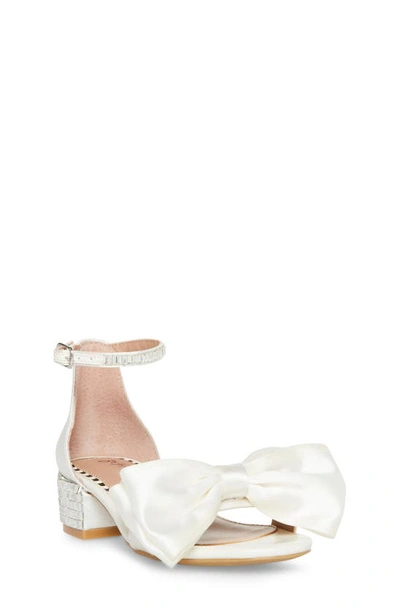 Betsey Johnson Kids' Maddy Ankle Strap Bow Sandal In Ivory