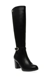 Anne Klein Rivera Knee High Boot In Black Smooth