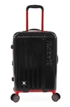 Hurley Swiper 21" Hardshell Spinner Suitcase In Black/ Red