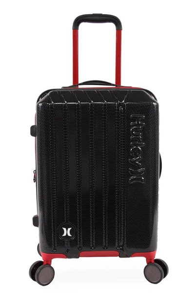 Hurley Swiper 21" Hardshell Spinner Suitcase In Black