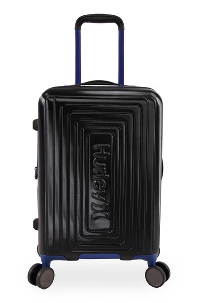 Hurley Suki 21" Hardshell Spinner Suitcase In Black/ Blue