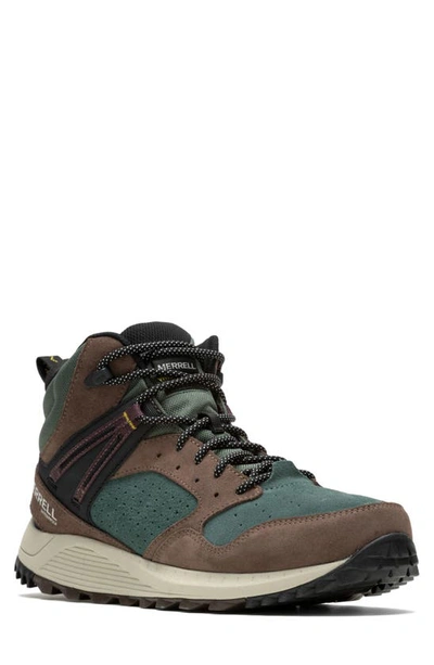 Merrell Wildwood Waterproof Leather Sneaker In Forest