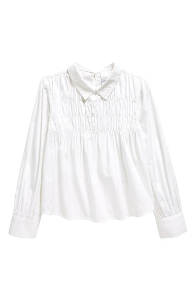 Nordstrom Kids' Matching Family Moments Collar Smocked Shirt In White