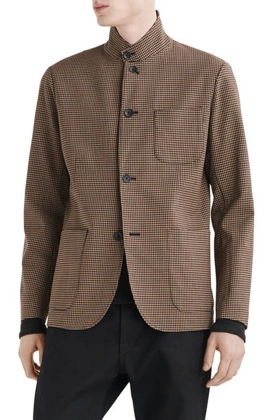 Rag & Bone Prospect Houndstooth Cardigan In Blktan