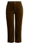 Eileen Fisher High Waist Ankle Straight Leg Corduroy Pants In Serpentine