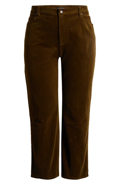 Eileen Fisher High Waist Ankle Straight Leg Corduroy Pants In Serpentine