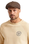 Brixton Brood Driving Cap In Brown/khaki