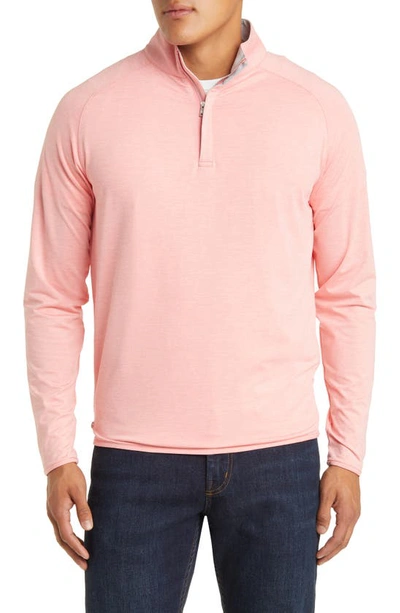 Peter Millar Crown Crafted Stealth Performance Quarter Zip Top In Peach Bloom