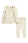 Nordstrom Babies' Rib Cotton Sweater & Leggings Set In Ivory Egret