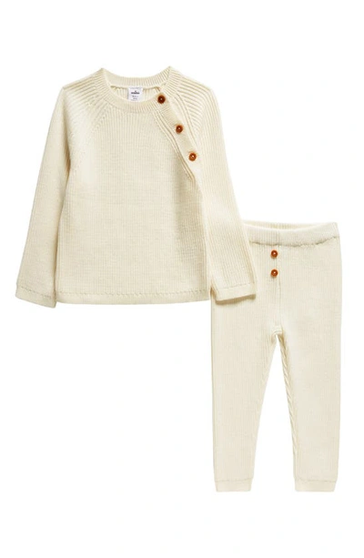 Nordstrom Babies'  Rib Cotton Sweater & Leggings Set In Ivory Egret