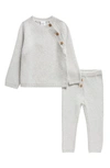 Nordstrom Babies' Rib Cotton Sweater & Leggings Set In Grey Light Heather