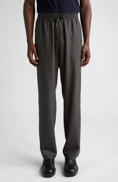 De Bonne Facture Drawstring Trousers In Forest Puppytooth