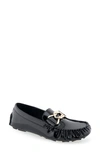 Aerosoles Gaby Driving Shoe In Black Leather