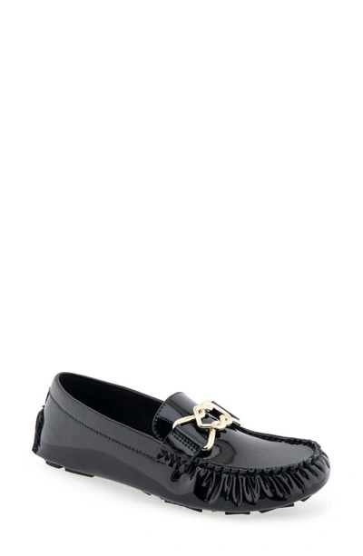 Aerosoles Gaby Driving Shoe In Black Leather