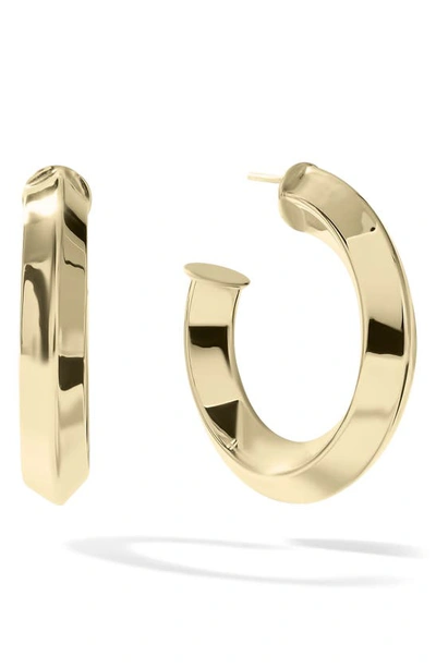 Lana Knife Edge Hoop Earrings In Yellow Gold