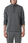 Bugatchi Soft Touch Quarter Zip Pullover In Anthracite