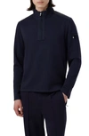 Bugatchi Soft Touch Quarter Zip Pullover In Navy