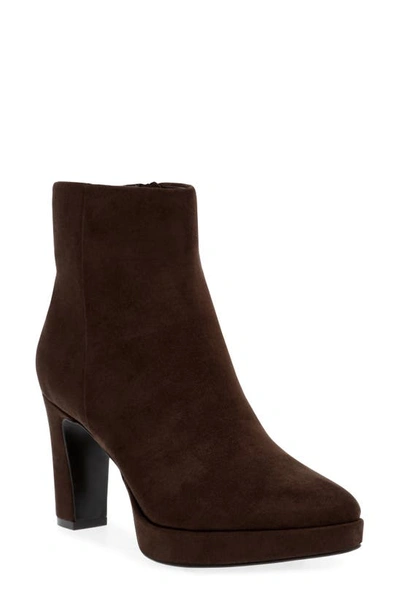 Anne Klein Jailene Zip Platform Bootie In Dark Brown