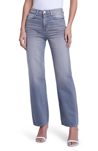 L Agence Jones High Waist Stovepipe Straight Leg Jeans In Cool Grey