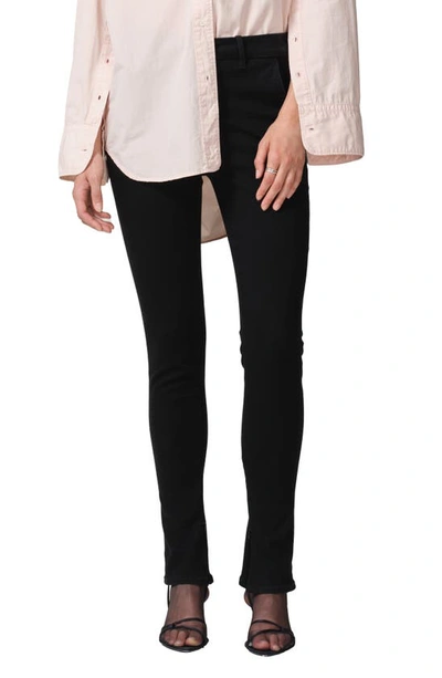 Citizens Of Humanity Jayla Split Hem High Waist Skinny Jeans In Black