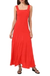 Vince Camuto Paneled Maxi Tank Dress In Lobster Red