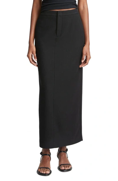 Vince Wool & Cashmere Flannel Maxi Skirt In Black