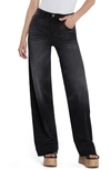 Hint Of Blu Love Wide Leg Jeans In Black Rain