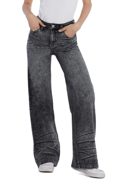 Hint Of Blu Love Wide Leg Jeans In Storm Grey