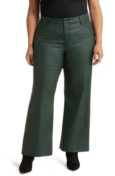 Kut From The Kloth Meg Fab Ab Coated High Waist Wide Leg Jeans In Forest