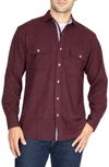 Tailorbyrd Long Sleeve Flannel Button-up Shirt In Bordeaux