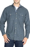 Tailorbyrd Long Sleeve Flannel Button-up Shirt In Delft Blue