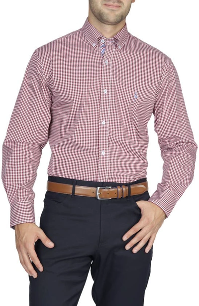 Tailorbyrd Cotton Stretch Dress Shirt In Red